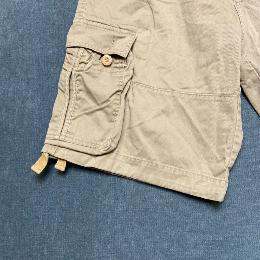 U.S. Polo Assn Cargo Shorts Mens 36 Khaki Cotton Flat Front Slash Pockets Hiking